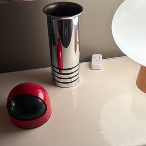 Decor BUNDLE ! Silver and Red Decorative items. One Vase. One 1940s ashtray